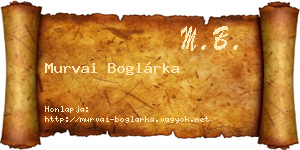 Murvai Boglárka névjegykártya